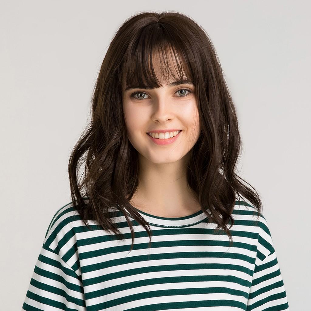 

Модный женский полный парик с челкой, длинные прямые волосы, парики коричневый