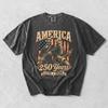 Unisex Cotton Short Sleeve USA AMERICA'S 250TH 4th July George Washington Lincoln T-shirt 100%Cotton Clothing Unisex Men‘s Women T-Sh Unisex,gift,Top