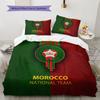 Logo squadra nazionale Marocco Modello Biancheria da letto Decorazione Casa Regalo di Compleanno (1 * copripiumino + 2 * federa, senza nucleo),merchandising per fan.