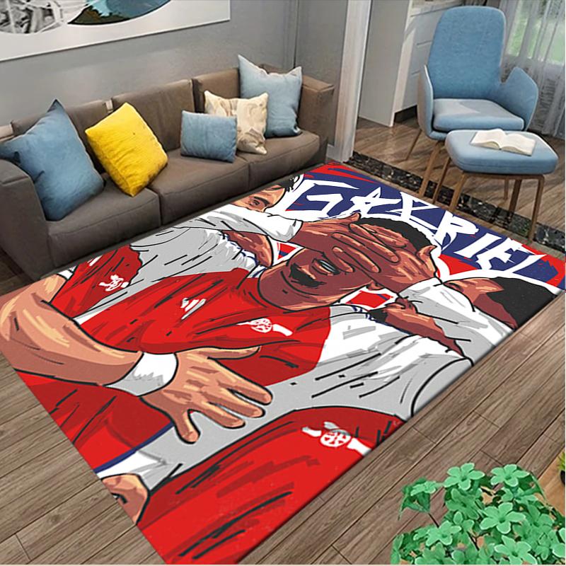 Football Club Print Area Rug, Multi-functional Office Chair Sofa Carpet, Easy Clean Carpet for Home and Living Spaces