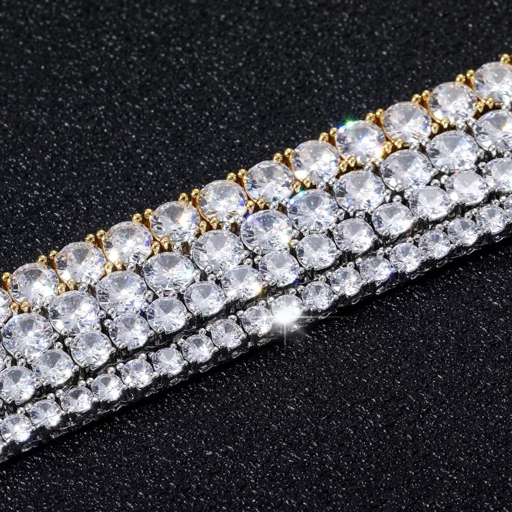 Hot Selling Classic Hip Hop Jewelry Spring Clasp 3/4/5mm Cubic Zirconia Tennis Bracelet Bling Iced Out 5A CZ Tennis Bracelet