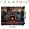 1 mysterious room background - vibrant flames and fireplace photography background with magical books and candle designs