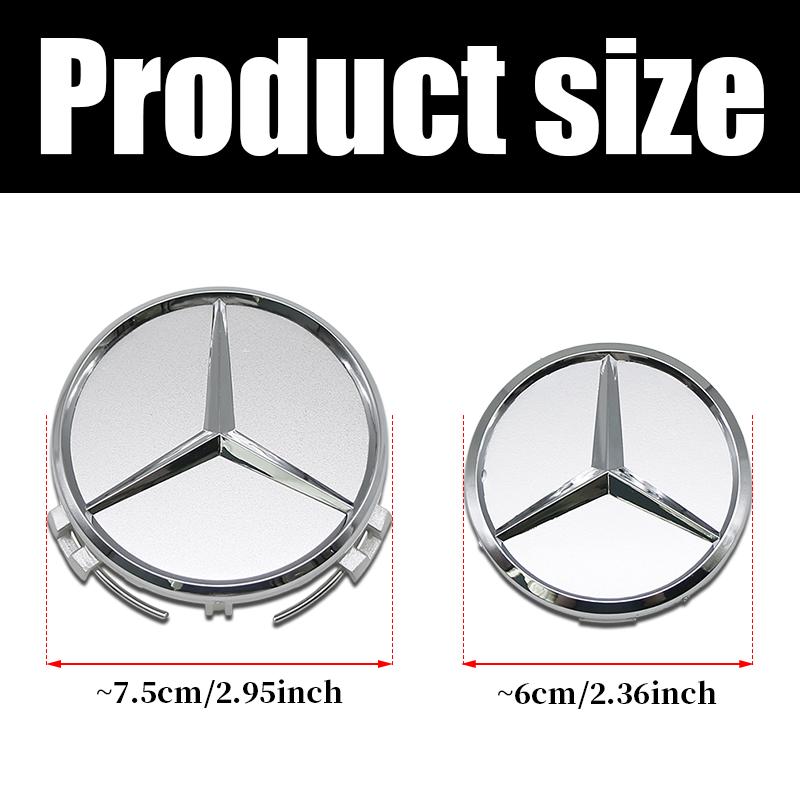 ABS Car Wheel Center Hub Caps 4PCS 56MM 60mm 75MM For Mercedes Benz AMG W203 W206 W220 W205 W211 GLA GLC Emblem Tire Rim CoversA