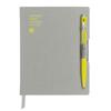 Caran d'Ache Gift Set 849 NF8491-451 Gray A6 Notebook with Fluorescent Yellow Ballpoint Pen, Officially Imported
