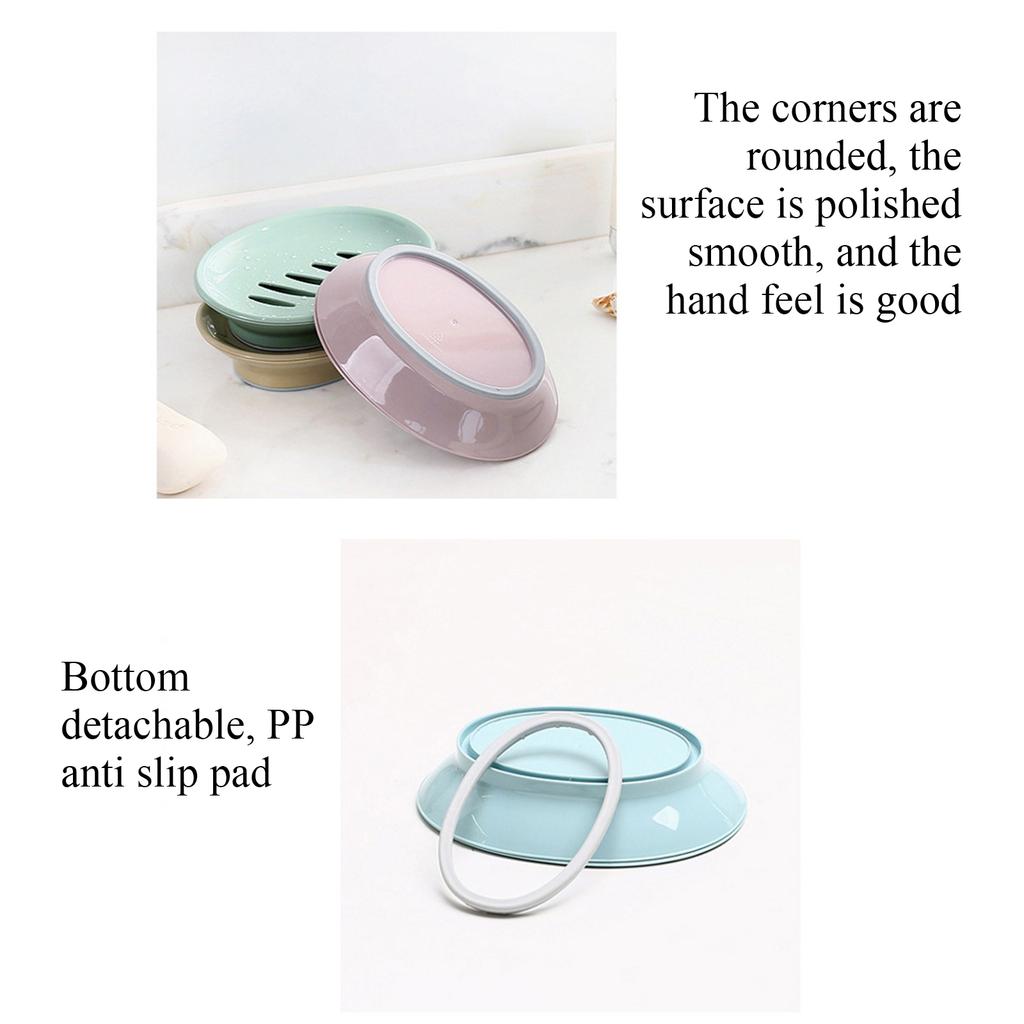 Oval Soap Dish with Drainage Slots Durable Plastic Construction Easy to Clean Compact Design Suitable for Bathroom and Kitchen Use