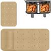 Air Fryer Paper Liners, Non-Stick Perforated Baking Liners Disposable, Rectangle Cooking Unbleached Dual Parchment Papers Compatible with Ninja