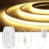 Newly Released Solid Pure Silicone Gel COB Neon LED Strip Light 24V Ultra Bright With Dimmable Touch Switch For Bedroom Cabinet