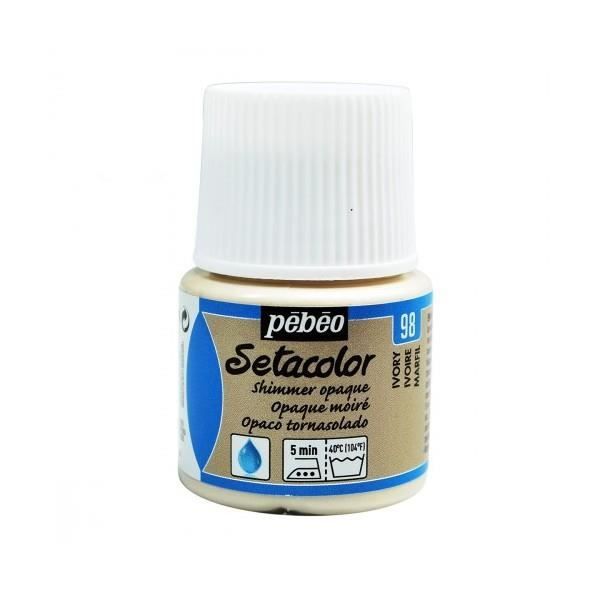 Peinture textile - Pébéo - Setacolor opaque moiré - Ivoire N°98 - 45ml - Couleurs vives et couvrantes
