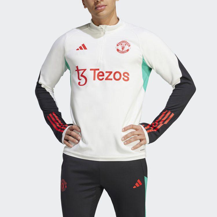 adidas Manchester United Fußballtrikots Herren Weiß Verdickt Gerader Schnitt IA7292