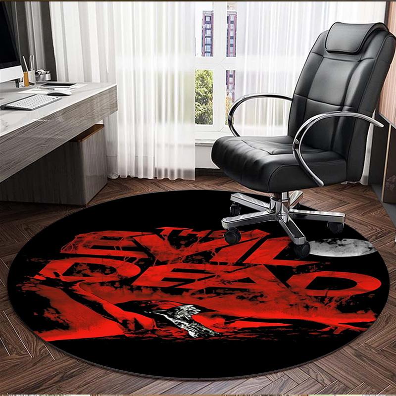 The Evil Dead Print Round Rug, Washable Floor Carpet, For Entryway Dorm Laundry Room Office Study, Home Decor Birthday Christmas Gift