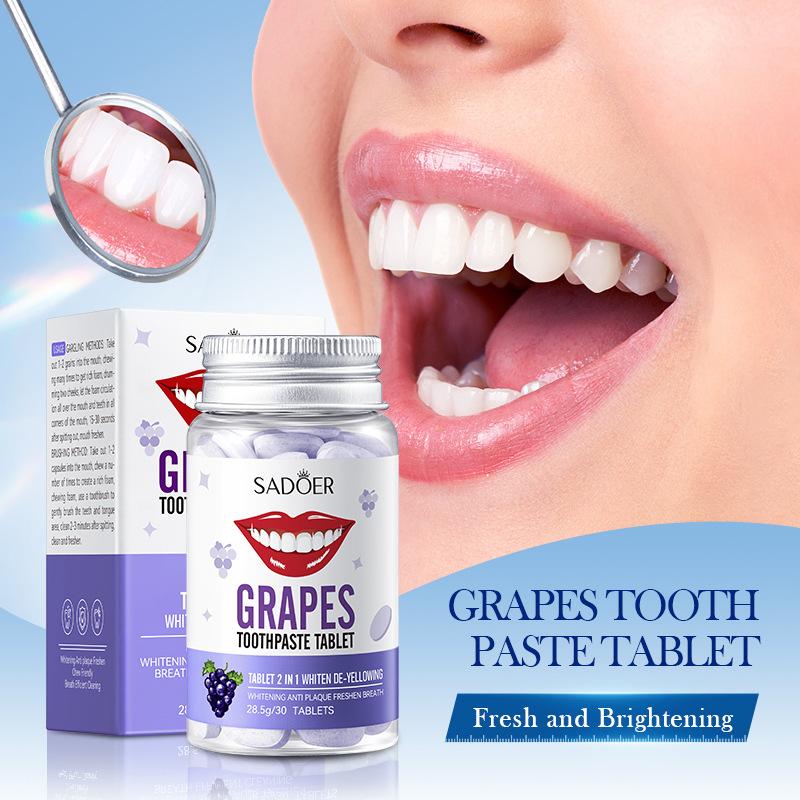 Fruchtserie Aufhellende Zahnpasta zum Entfernen von Gelb Festes Zahnpasta zum Entfernen von Zahnstein und Erfrischen des Atems