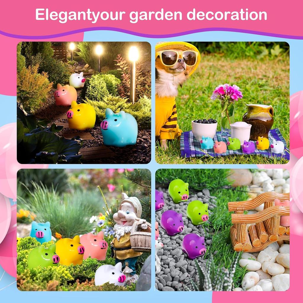 50 Pezzi Mini Resina Pig Tiny Pigs Da Nascondere Figure Maialini Miniatura Statue Maialino Giardino Paesaggio Fai da Te Casa delle Bambole Artigianato per Feste Decorazione