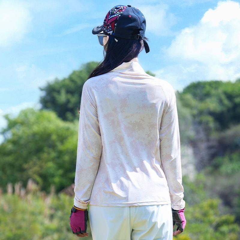 Summer Camo Quick Dry Top Women Outdoor Sports Running Hiking Moisture Wicking Breathable Shirt Casual Stand Collar T Shirt