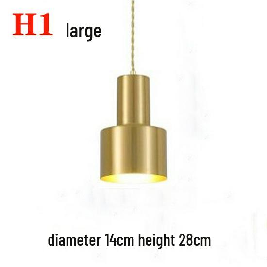 Nordic Gold Single Pendant Light for Bedroom, Bar, Café, or Shop