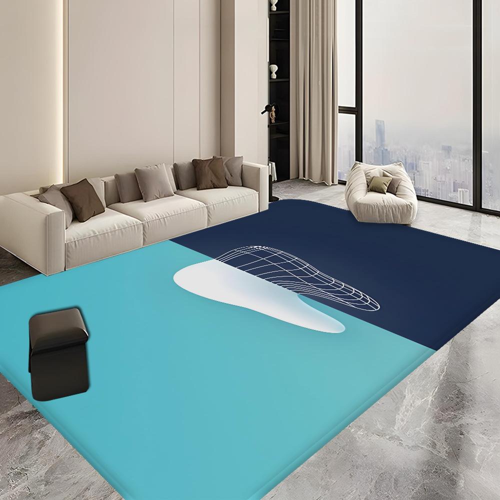 Cartoon Teeth Expressive Fun Oral Care Dental Theme Background Kids Room Dental Clinic Design Carpet Mat Rug Home Decoration