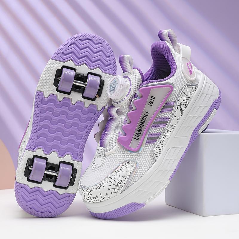 Children'S Crazy Shoes Roller Skates Girls' Popular Four-Wheel Crazy Shoes Student Invisible Wheel Sports Shoes