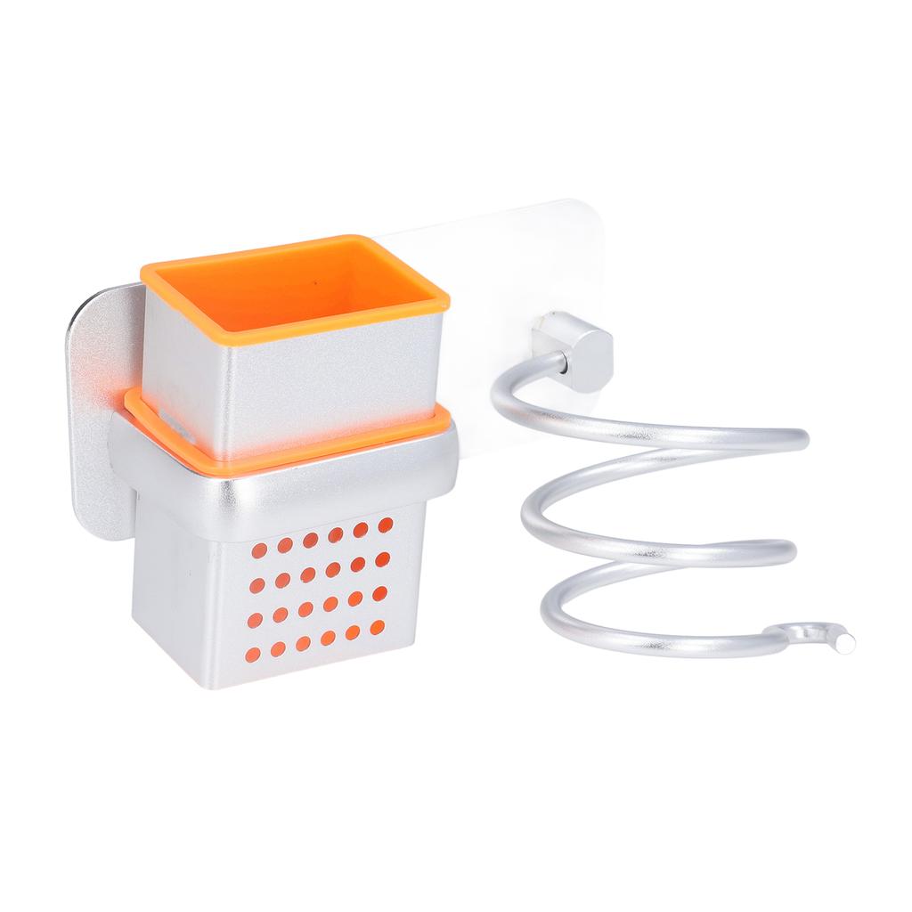 Hair Dryer Holder Free Punch Wall Mounted Universal Size Space Aluminum Blow Dryer Holder for Blow Dryer Toiletries