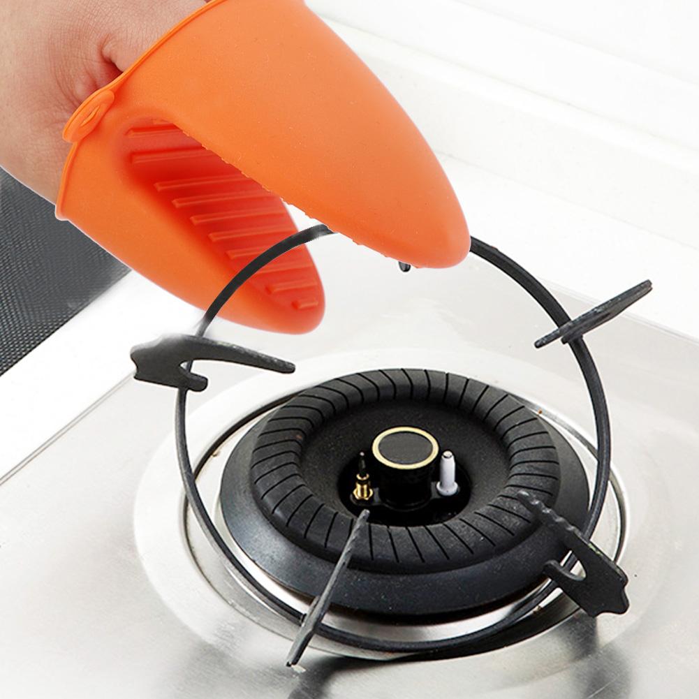 1PCS Heat Resistant Anti Slip Cooking Glove Microwave Oven Kitchen Baking Tool Orange