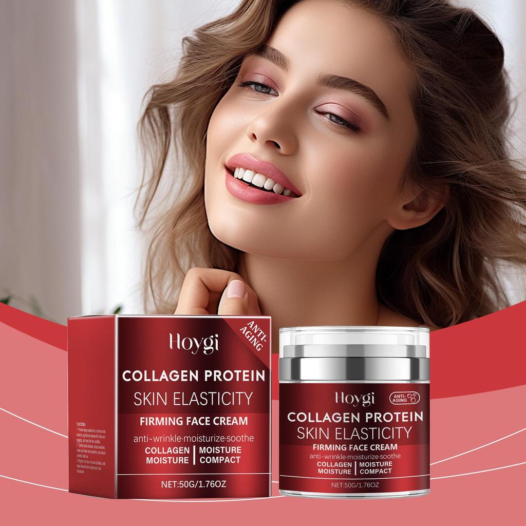 Hoygi Crema al Collagene 50g - Crema viso delicata, antirughe, antietà, profondamente idratante, lenitiva e nutriente.