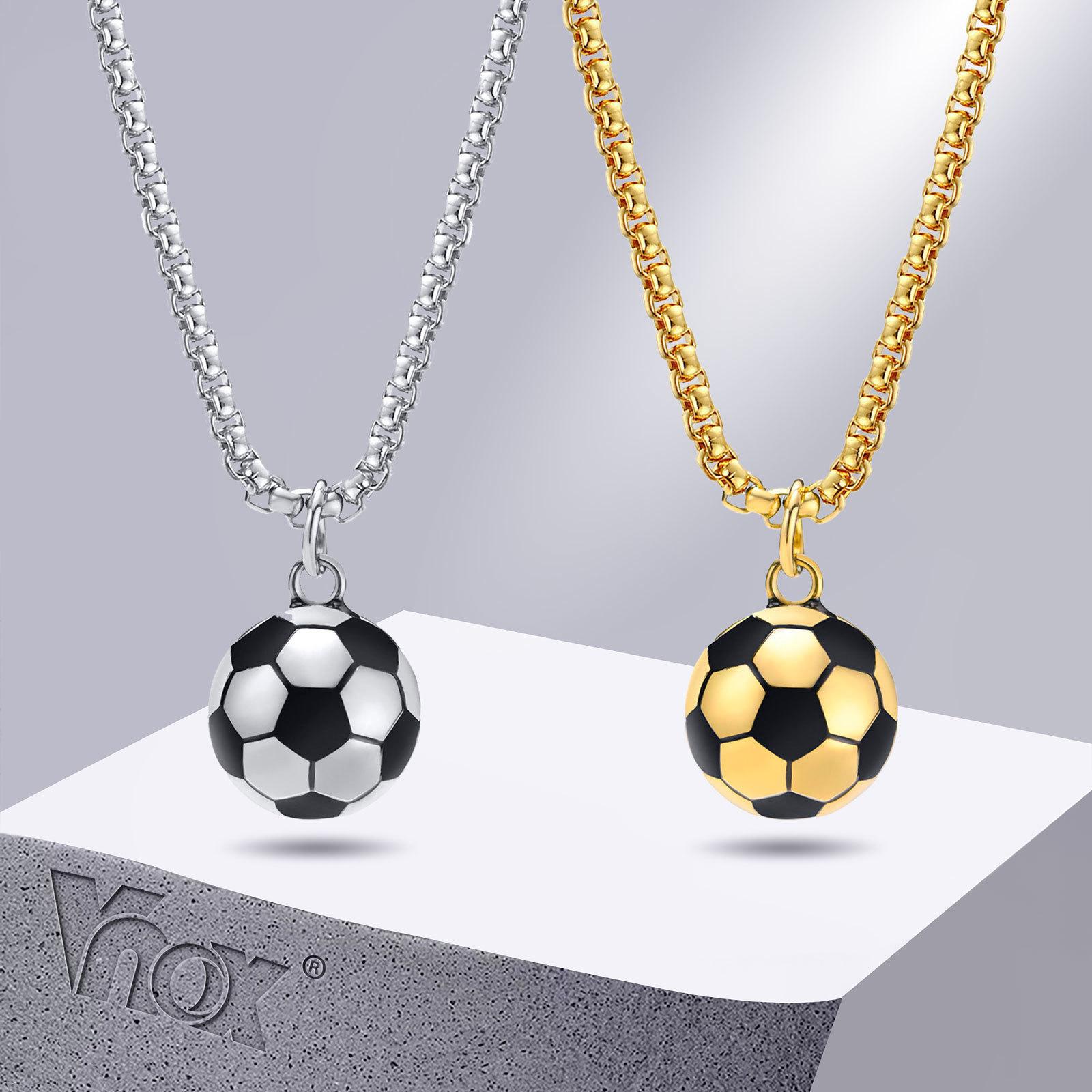 

Vnox 3D Football Necklaces for Men, Solid Stainless Steel Casual Scoocer Pendants, Sports Lover Boys Gifts