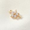 Crystal Zircon Flower Pendant Necklace DIY Delicate Pendants Jewelry Handicraft Finding for Hairclip Bracelet Brooch