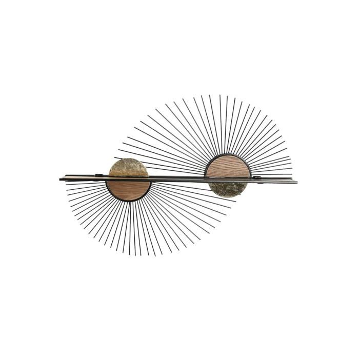 Wandregal aus Metall MDF - Home ESPRIT - Naturschwarz - 70x12x51 cm - Mehrfarbig - Einheitsgröße - Modernes Design