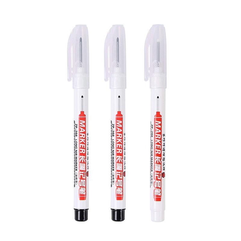 1/3Pcs White 20mm Deep Hole Long Nib Head Markers Pen Set for Metal Waterproof Bathroom Woodworking Decoration Multi-Purpose