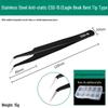 Bao Lian Anti-static Stainless Steel Tweezers - Bent Tip & Fine Pointed Tip for Precision Bird's Nest Hair & Blackhead Removal