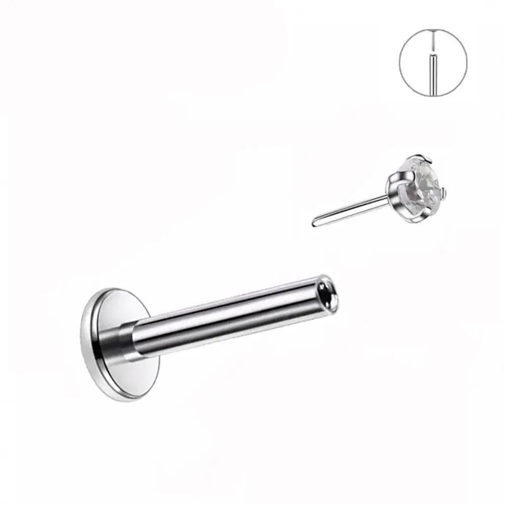 10 Stück Ohrstecker Gewindelose G23 Titan Nase PIERC Push Pin Labret Lippenringe Ohrringe Knorpel Helix Piercing Schmuck