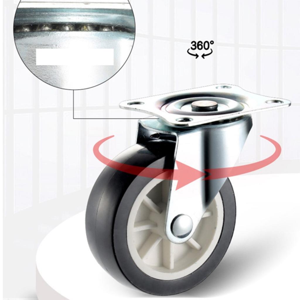 4pcs Heavy Duty Caster Wheels, Swivel Caster Wheels Without Brake, Omni-directional Wheel Furniture Hardware