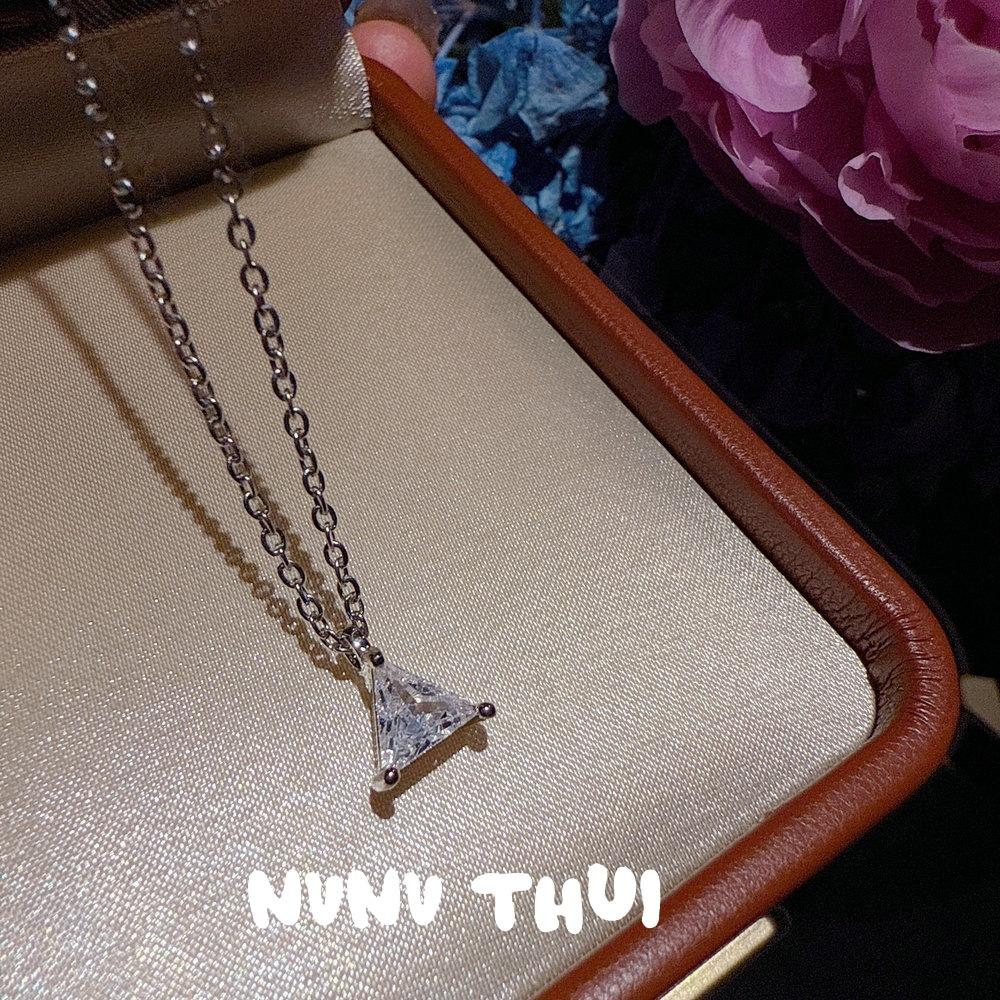 Blazing, Heart-Shaped Princess Square Geometric Water Drop Diamond Pigeon Egg Single Diamond Necklace, Jewelry Smile Zircon Neck Chain