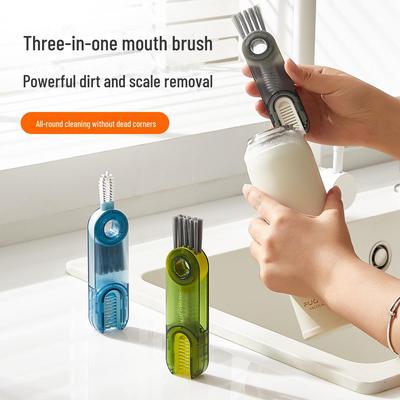 Three-in-One Silicone Cup Cleaning Brush for Lid and Gap Cleaning