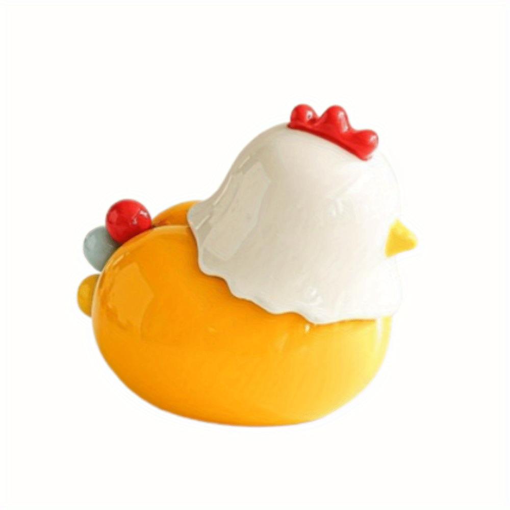 Ceramic Toothpick Holder with 6 Colorful Egg-Shaped Compartments ,Decorative Kitchen & Dining Accessory, Durable Ceramic Construction