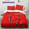 Custom Name Portuguese Soccer Celebration Bedding,Quilt Set Quilt Cover Pillowcase Home Birthday Gift (1 * Duvet Cover + 2 * Pillowcase, Without Core)