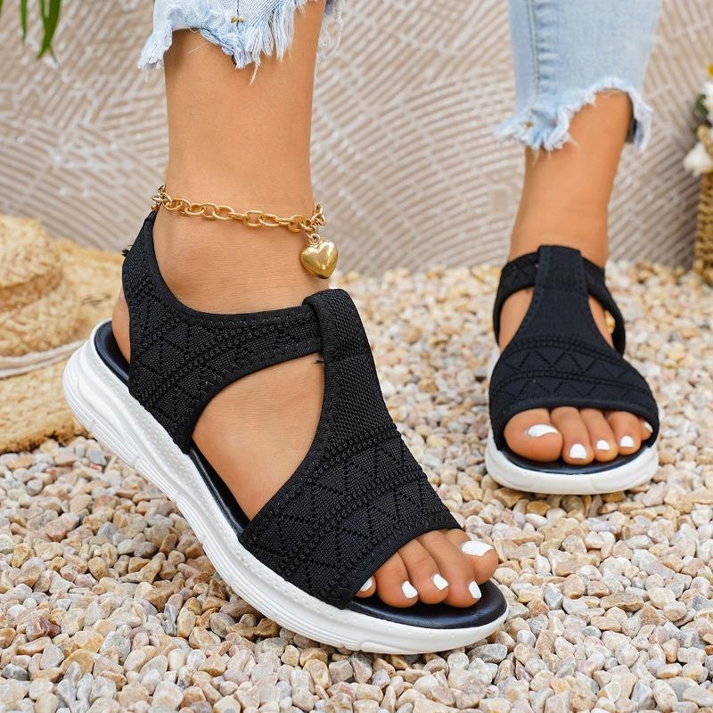Summer new women's casual and comfortable fish mouth flying woven sandals