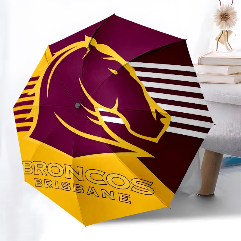 Broncos, Brisbane Automatisches Öffnen und Schließen, 8 Rippen Struktur Tragbarer Regenschirm, Geeignet für Männer und Frauen zu allen Jahreszeiten Perfektes Geschenk