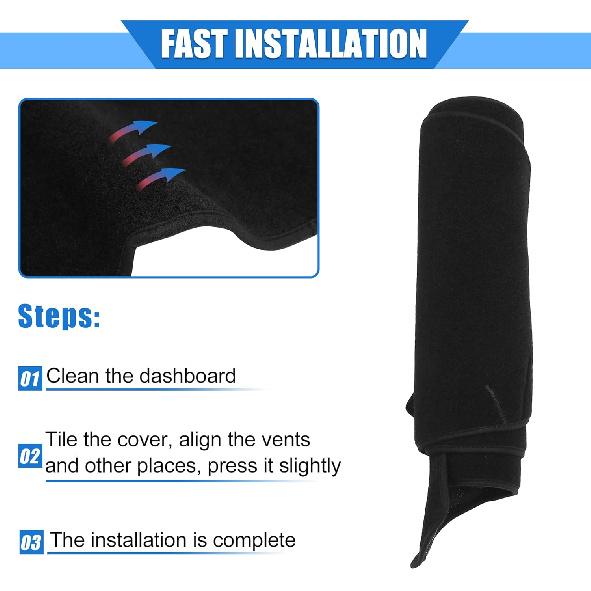 Car Dashboard Cover Compatible for Chevrolet Tahoe 1997-1999, Protective Polyester Black Center Console Interior Trim Dash Cover Mat Pad