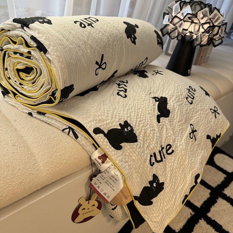 

Летнее прохладное одеяло, одеяло Ins Soft Glutinous Wrinkled Wire Cartoon Fun Washing Quilt Air Conditioning Quilt 150x200cm