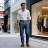 Pantaloni Casual da Uomo in Lino Vestibilità Regolare Monocolore Pantaloni Traspiranti da Cerimonia con Passanti per Cintura per Viaggio Ufficio Spiaggia Uso Quotidiano