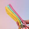 Portable Flower Bead Chain Coin Purse PVC Zipper Small Wallet Colorful Transparent Storage Bag