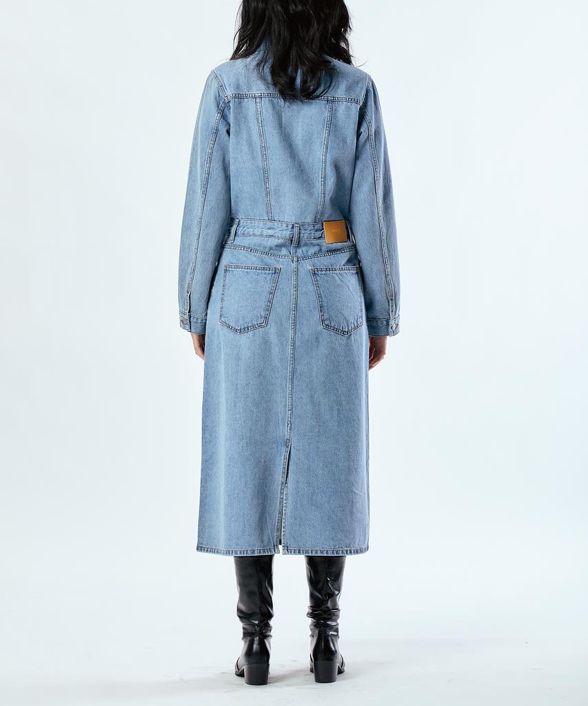 Pillogeulaem Powder Recycle Denim Dress
