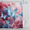 3d Beautiful Butterfly Shower Curtain Waterproof Polyester Fabric 3D Printed Curtain Bathroom Decoration with Hooks