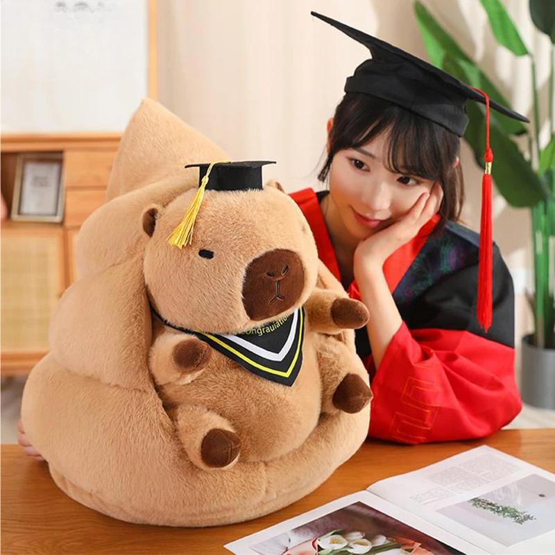 Doctor Capybara Doll Graduate  Kawaii Stuffed Animal Plushie Cute Pendant Creative Cartoon Pillow Graduation Gifts