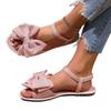 Foreign Trade Summer Bow Sandals Flat-soled Soft-soled Outer Wear Casual Versatile Flat-heeled Beach Sandals Women