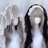 Black / White Lolita Headwear Gothic Style Lolita Girls Headband Lace Bow Hair Band  Cosplay