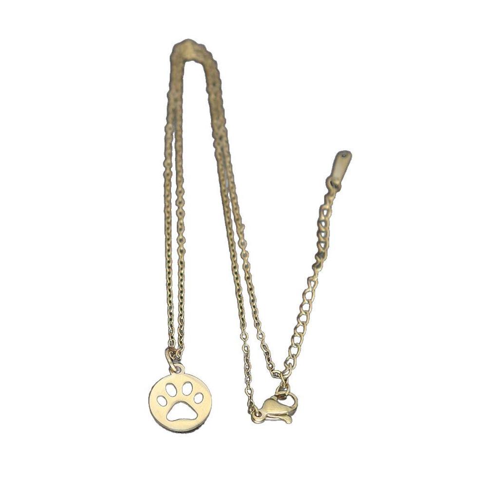 Fashion Stainless Steel Cat Paw Pendant Necklace - Versatile Clavicle Chain Jewelry