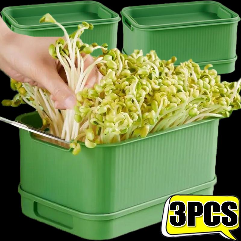 3/1PCS Household Sprouting Plastic Planting Pot Yellow Bean Sprouts Mung Bean Sprouts Garden Soilless Cultivation Seedling Pot