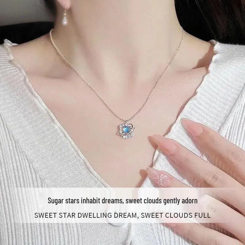 S925 High-End Planet Necklace for Girls - Light Luxury Ins Fashion Clavicle Chain, 2023 New Style Hot Item