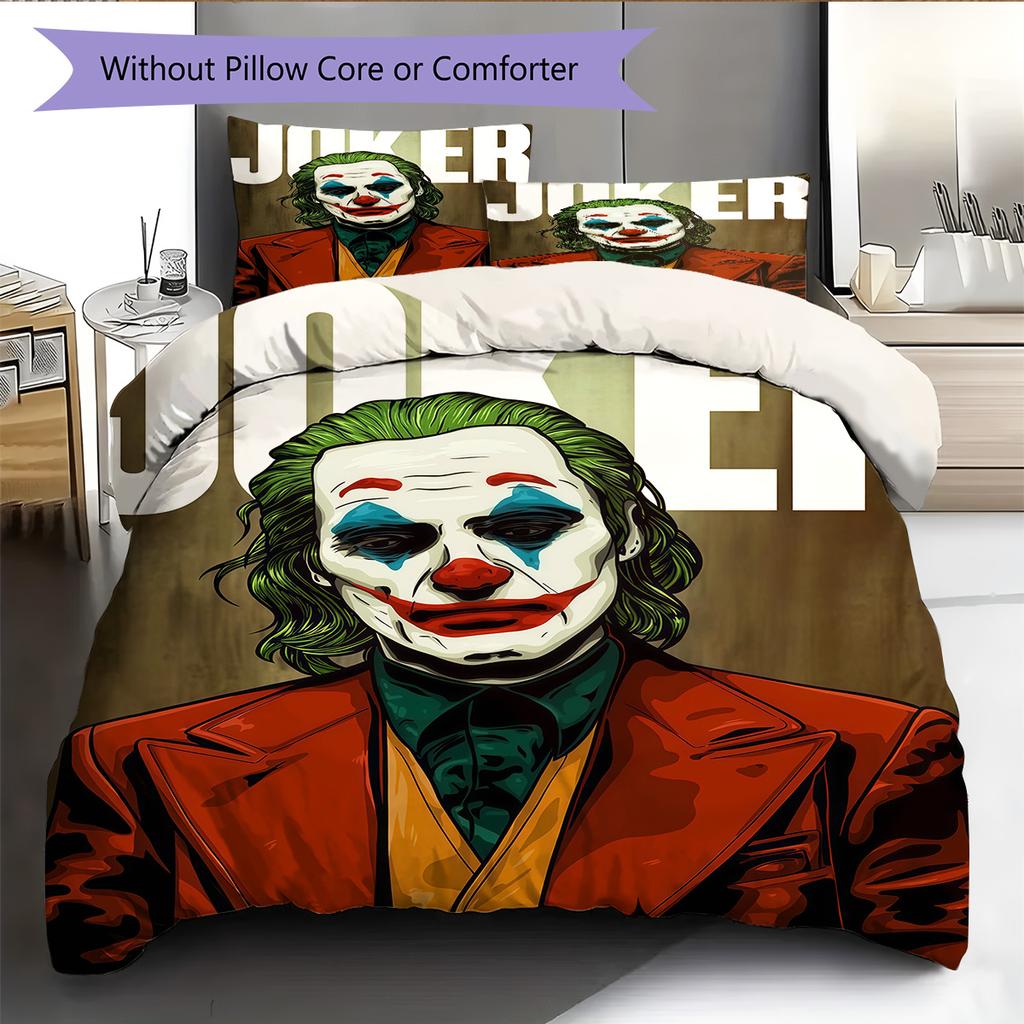 Joker Movie ,  Bedding Quilt Set Quilt Cover Pillowcase Home Decoration Birthday Gift (1 * duvet cover + 2 * pillowcase, without core)