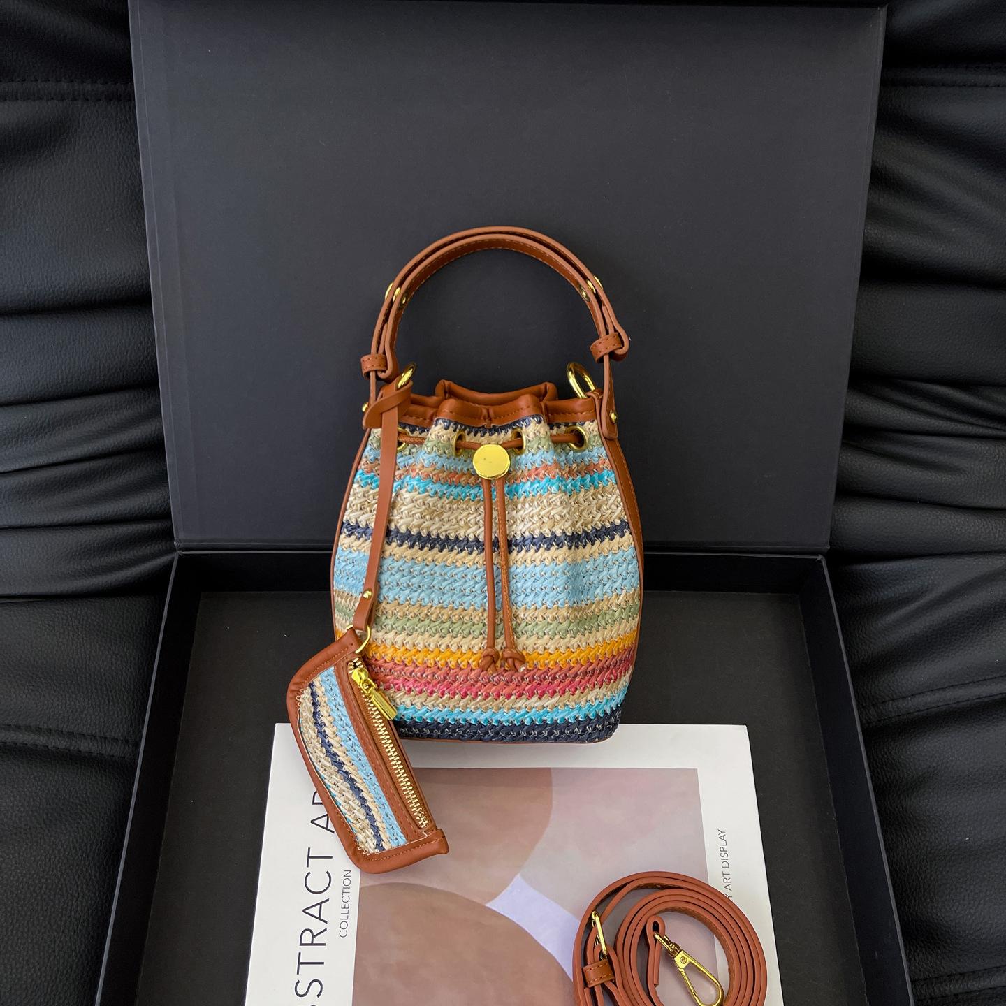 

Летняя нишевая плетеная сумка женская новая модная плетеная соломенная сумка ручной работы универсальная сумка через плечо